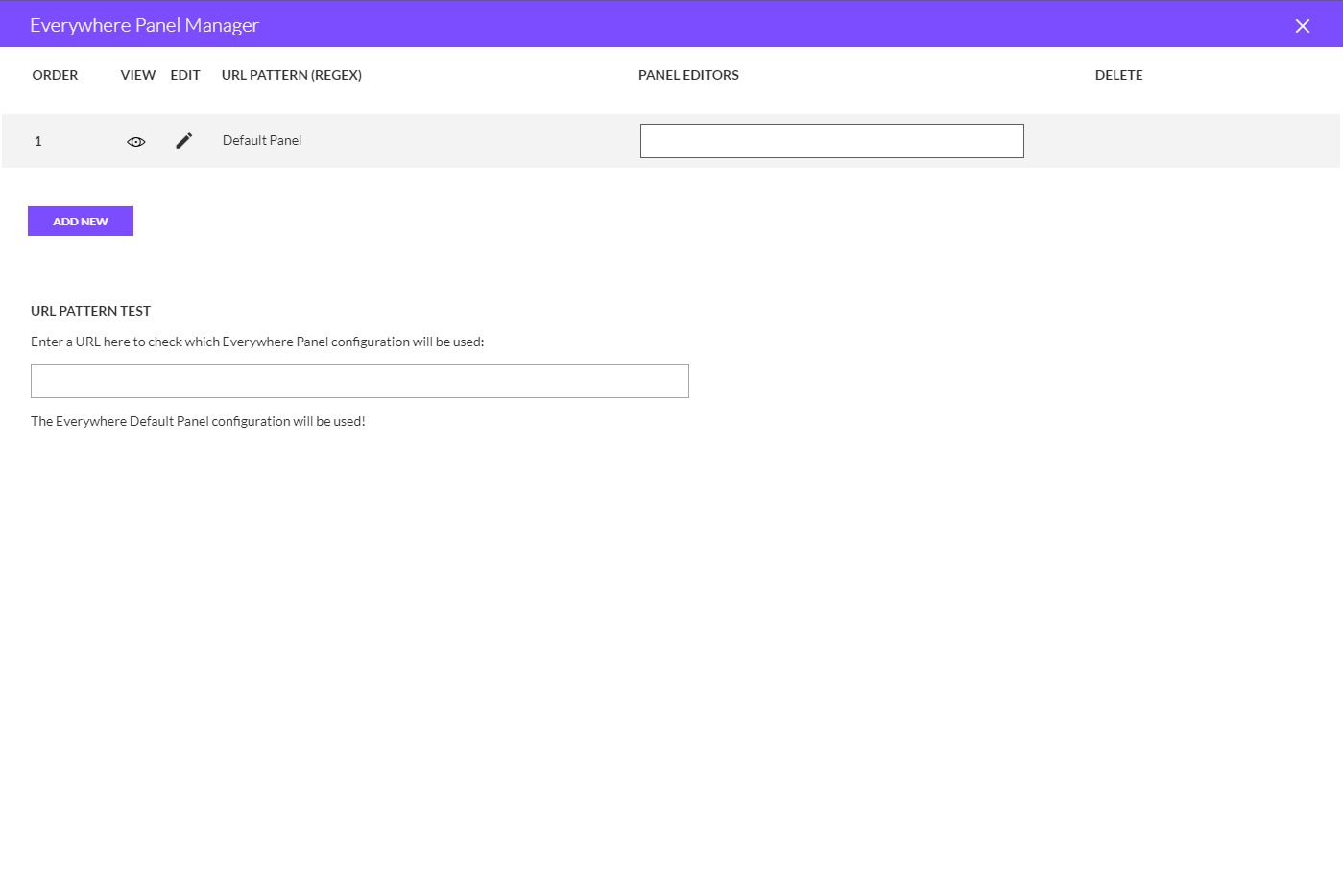 Everywhere Panel Manager Default